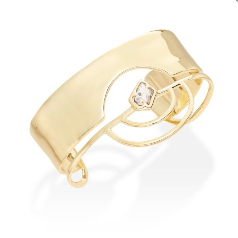 Alexis Bittar Gold Cuff with Crystal Accent - Picture 3 of 3